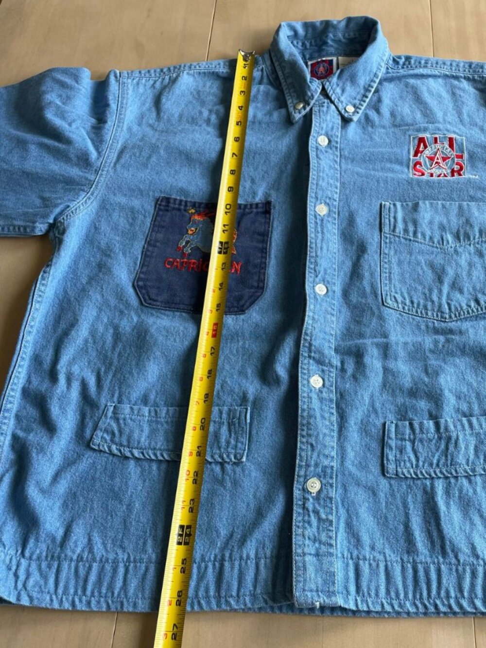 Vintage Rare All Star Official Cafe Capricorn Denim Button Down Shirt - Sz LG - Picture 9 of 11